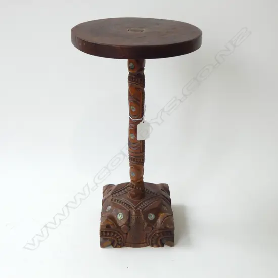 CARVED MAORI SIDE TABLE
