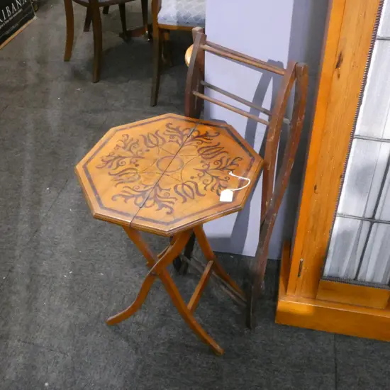 FOLDING OCTAGONAL SIDE TABLE H.530mm + FOLDING BASE