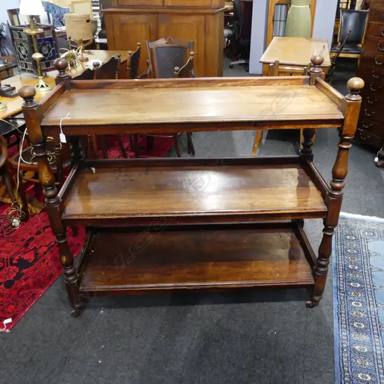 3 TIER OAK DUMBWAITER 1240x500x1150mm