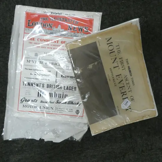 2 1953 CONQUEST OF EVEREST ENGLISH NEWSPAPERS