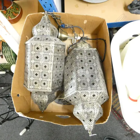 PR SILVER METAL MOROCCAN STYLE LANTERNS H.530mm