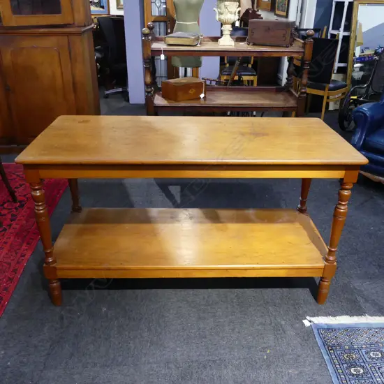 UNCOMMON COLONIAL 2 TIER KAURI KITCHEN ISLAND TABLE 1405x615x790mm