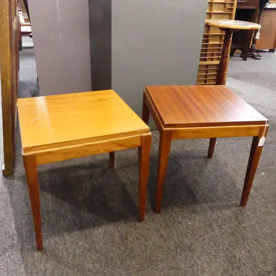 PR RETRO DANSKE MOBLER MAHOGANY SIDE TABLES 370x370x380mm...