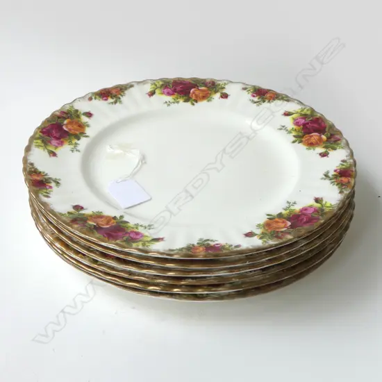 6 ROYAL ALBERT OLD COUNTRY ROSES DINNER PLATES 265mm dia