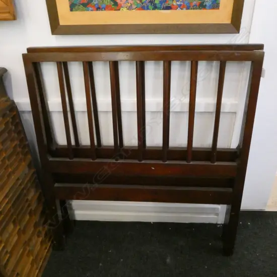 2 OAK MID-CENTURY BED ENDS W.910mm