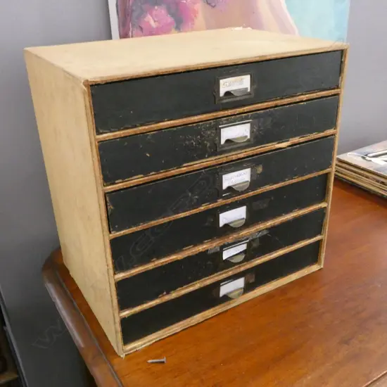 6 DRAWER VINTAGE COLLECTORS DISPLAY BOX H380MM