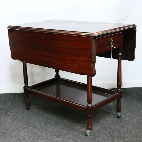 MAHOGANY TEA TROLLEY