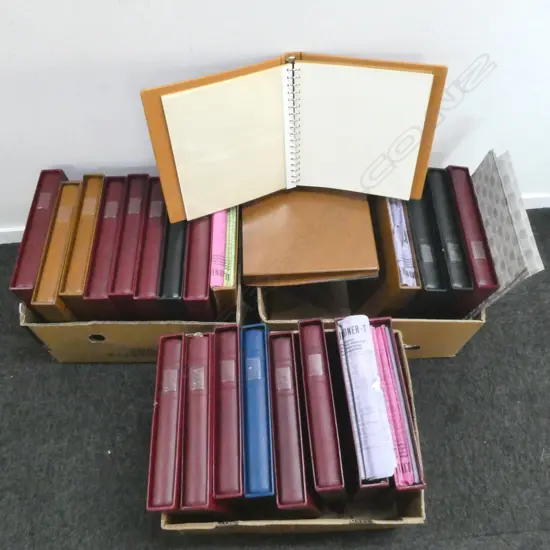 3 BOXES OF EMPTY ALBUMS IN SLEEVES w. EXTRA SHEETS