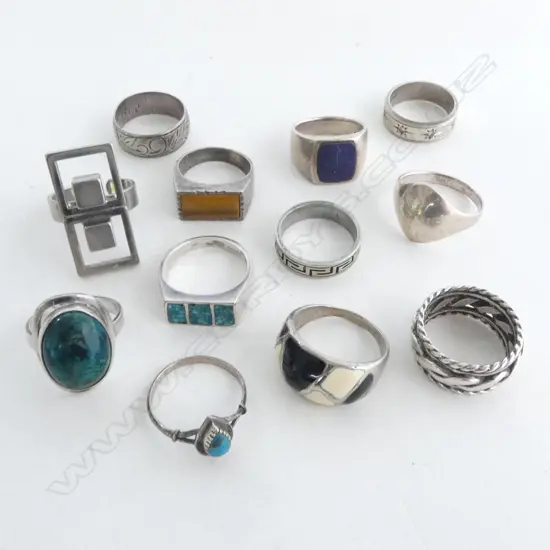 BAG 10 SILVER & OTHER RINGS