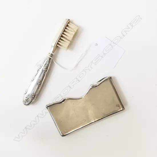 STG SILVER CARD CASE & STG SILVER TOOTHBRUSH BIRMINGHAM 1907 & 1903, L.80-110MM