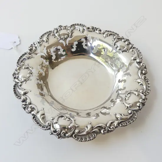 STG SILVER ORNATE PIERCED DISH BIRMINGHAM 1903, D.130MM