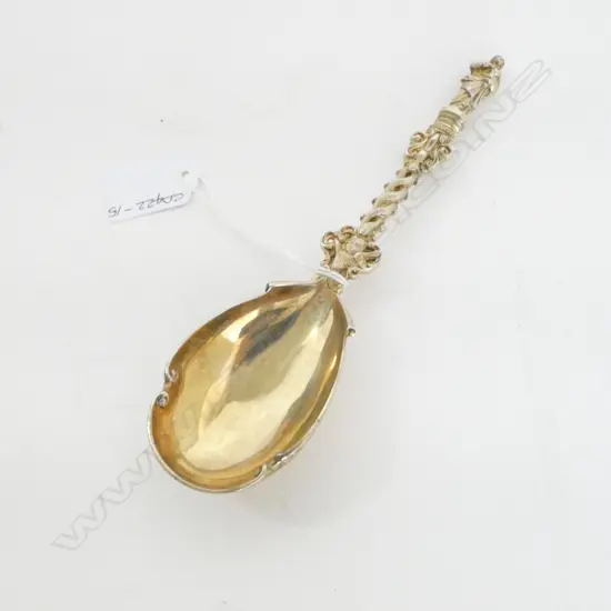 SILVER APOSTLE SPOON, LONDON 1881, 87gm WITH GUILDING