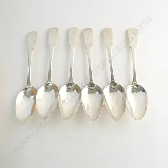 set 6 SCOTTISH SILVER FIDDLE PATTERN TABLE SPOONS EDINBURGH 1815.  375gms