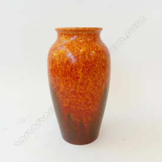 ROYAL LANCASTRIAN VASE, ORANGE GLAZE H.245mm