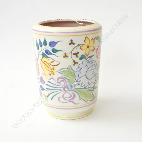 POOLE VASE, HAND PAINTED FLORAL DESIGN H.200mm
