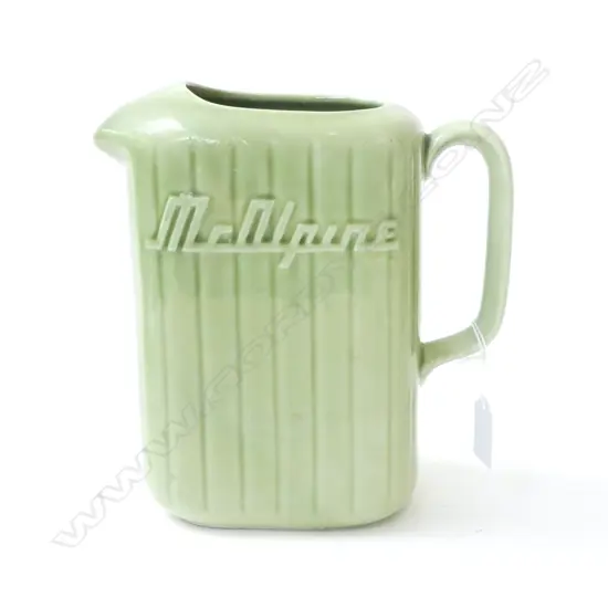 CROWN LYNN MC ALPINE JUG GREEN H. 215mm