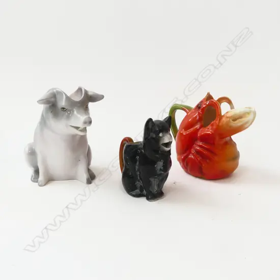 3 R/BAYREUTH JUGS LOBSTER  CAT & PIG H110MM