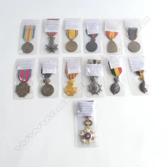 FOLDER OF 13 MEDALS maybe re-issue ? BELGIUM ETC