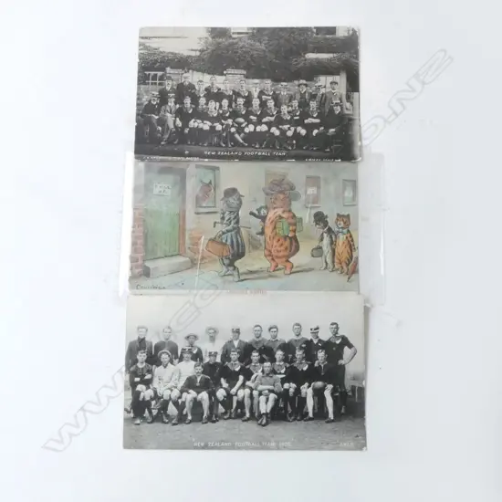 3 POSTCARDS; 2 1905 ALL BLACKS + LOUIS WAIN CATS