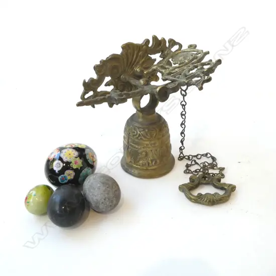 4 EGGS/ORBS & BRASS BELL