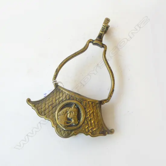 ANTIQUE BRASS TIEBETAN HORSE STIRRUP L190MM