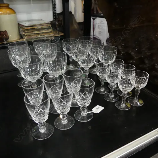 24 STUART CRYSTAL GLASSES (4X6) WITH BOXES