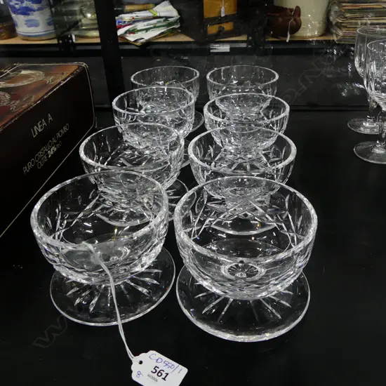 8 WATERFORD LISMORE SUNDAE GLASSES 105mm dia