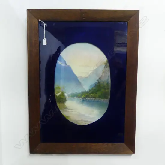 R. NASH, RIVER SCENE, IN FELT? WITH OAK FRAME, 470x310mm