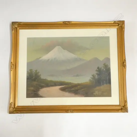 J MAYCLAIR 'MT EGMONT', OIL on BOARD, SIGNED, 280x380mm