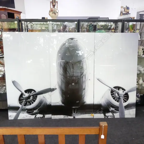 WWII AIRPLANE TRIPTYCH GLASS PRINT (EACH PANEL1600x800mm)