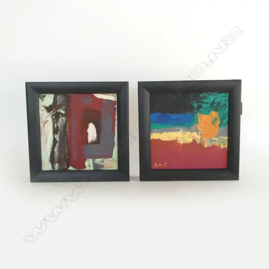 2 BEVERLY HOLLISTER-JONES 'ABSTRACT 1 & 2' 200x200mm