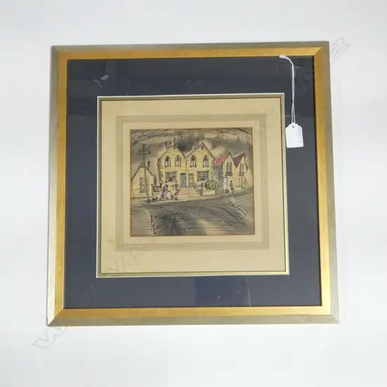 GORDON McAUSLAN, INK & W/C, WELLINGTON STREET, SIGNED & DATED '46, 150x180mm