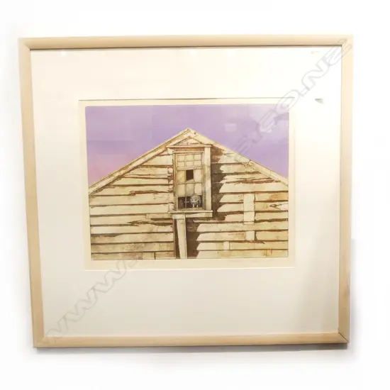 RUSSELL M. JACKSON, WOOL SHED - WAIHEKE ISLAND, PRINT Ed. 4/100, SIGNED & DATED 1987, 450x570mm