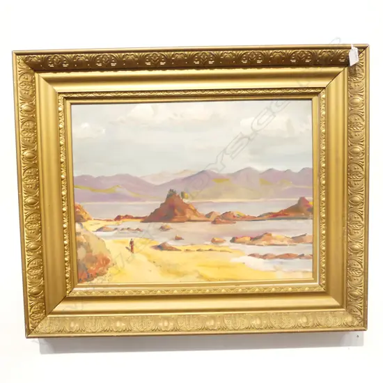 ARTIST UNKNOWN 'KUAOTUNU' OIL ON BOARD, 410x540mm frame faulted
