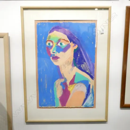 VICTORIA EDWARDS, PORTRAIT OF A WOMAN, PASTEL 1986 570x385mm