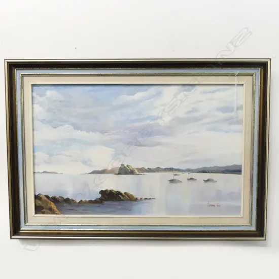 ELEANOR FILE, EARLY MORNING PAIHIA, OIL ON BOARD, 380x600mm