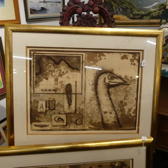 PETER WINCH, 'From documentation of the Voyage of 1535', pages 11 & 12, framed, 470x630mm