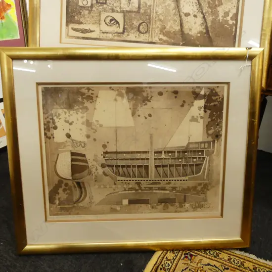 PETER WINCH, 'From documentation of the Voyage of 1535' pages 3 & 4, framed, 470x630mm