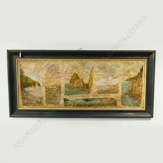 GRANT FINCH 2000 ‘CONCERNING THE COAST’ NZ SIGNED ARTWORK, REVERSE DETAILS, L.1275MM, W.600MM