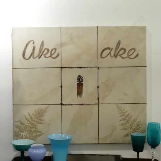 SHANE DUDLEY 'AKE AKE' IE FOREVER AND EVER, #1 OF TREATY SERIES, MIXED MEDIA ON BOARD, '09 1055x1210mm