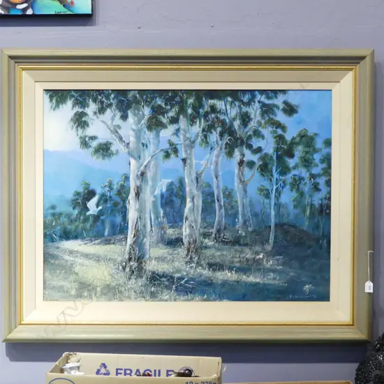 VICTOR EISENHUT, LANDSCAPE w. GUMS, OIL ON BOARD 690x940mm