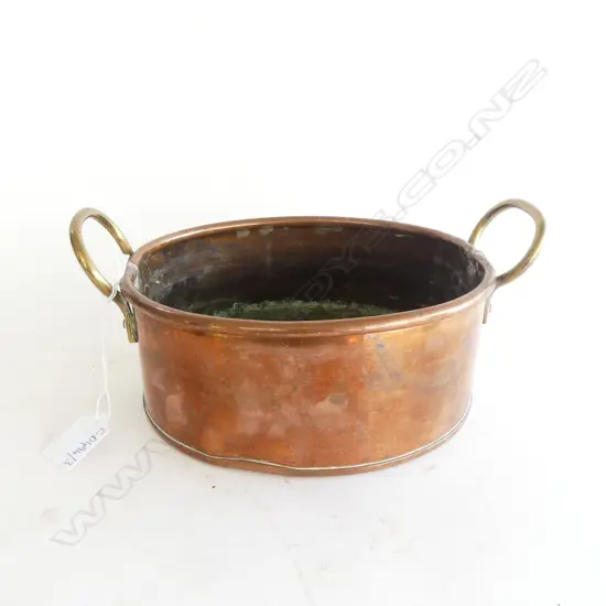 ENGLISH COPPER 2 HANDLED DISH W.255mm