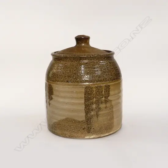 HILL SIDE POTTERY LIDDED CROCK H.250mm