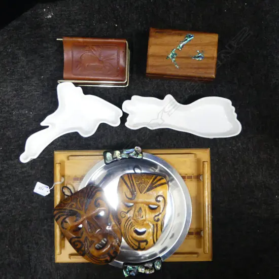 8 ASST. KIWIANA; TRAY INLAID BOX, etc