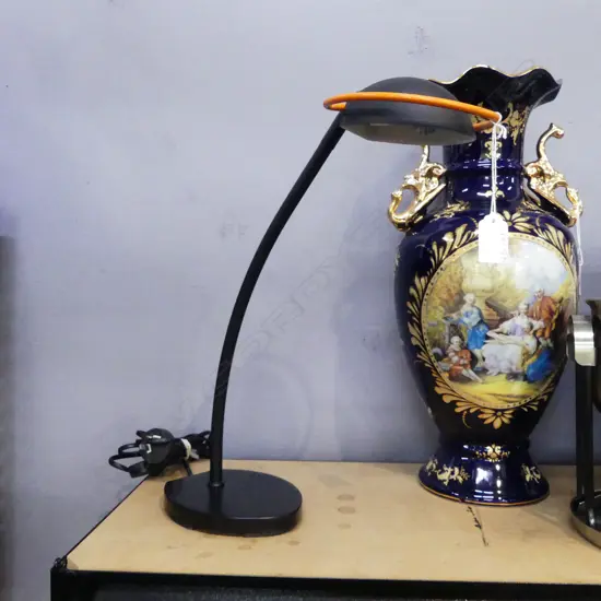 MODERN BLACK METAL DESK LAMP H.390mm