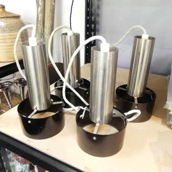 4 MID-CENTURY PENDANT LAMPS H.200mm