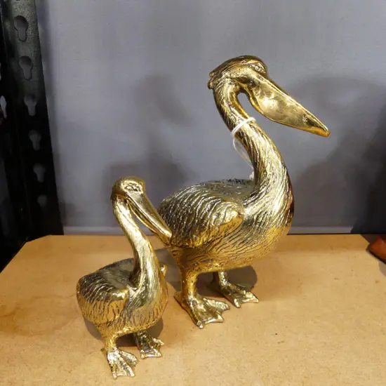 PR. GRADUATED BRASS PELICANS H.190mm