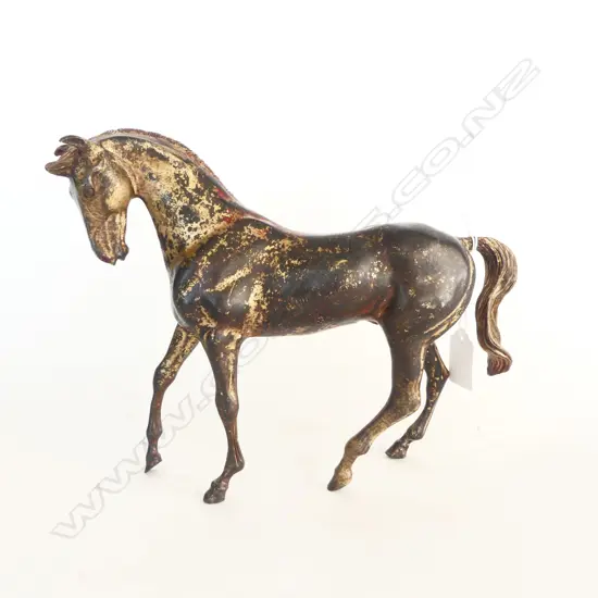 METAL HORSE, GILT FINISH H.200mm