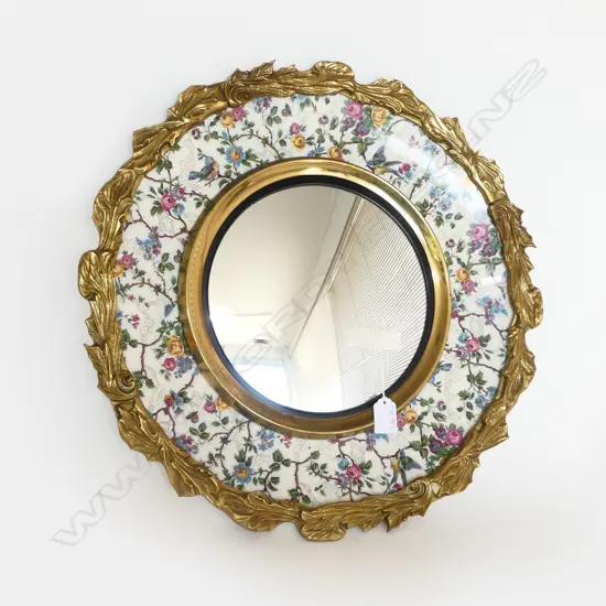VINTAGE BURLEIGH WARE MIRROR, 485mm dia