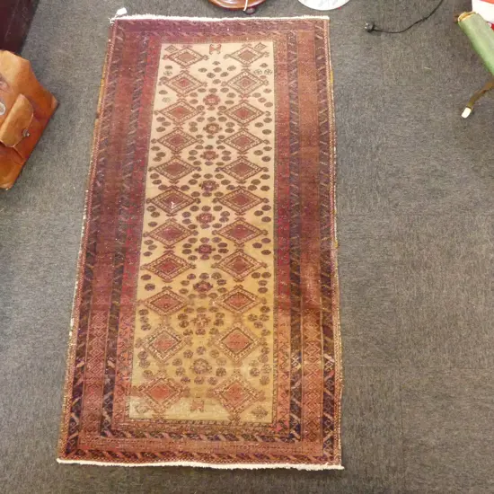 HAND KNOTTED WOOL PILE RUG 1600x870mm